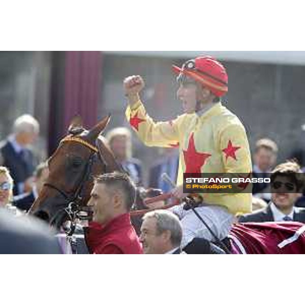 Qatar Prix de L\'Arc de Triomphe - PCBoudot on National Defense wins the Qatar Prix Jean Luc Lagardere Chantilly,2nd october 2016 ph.Stefano Grasso