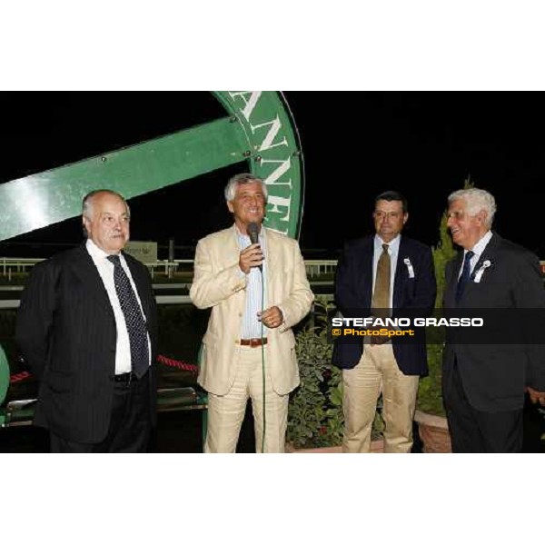 Roma - Capannelle racetrack - unveiling of the new lightning system- dott. Enzo Mei, on. Gianni Rivera and dott. Panzironi and Mariio Berardelli Rome, 9th sept. 2006 ph. Stefano Grasso