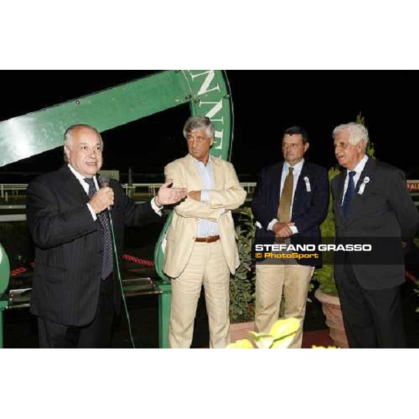 Roma - Capannelle racetrack - unveiling of the new lightning system- dott. Enzo Mei, on. Gianni Rivera and dott. Panzironi and Mariio Berardelli Rome, 9th sept. 2006 ph. Stefano Grasso