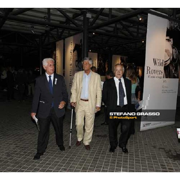 Roma - Capannelle racetrack - unveiling of the new lightning system- dott. Enzo Mei, on. Gianni Rivera and dott. Panzironi opens the exibition \'I Cavalli nel Cinema\' Rome, 9th sept. 2006 ph. Stefano Grasso