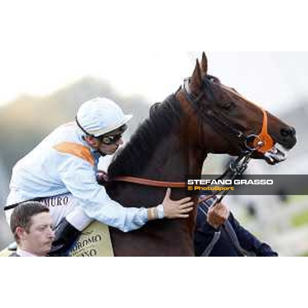 Christian Demuro on Ventura Storm wins the Gran Premio del Jockey Club Milan,San Siro galopp racecourse 16/10/2016 ph.Stefano Grasso