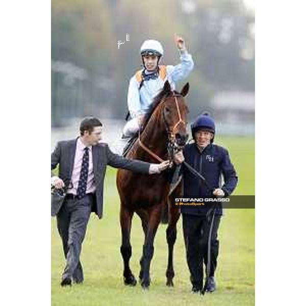 Christian Demuro on Ventura Storm wins the Gran Premio del Jockey Club Milan,San Siro galopp racecourse 16/10/2016 ph.Stefano Grasso