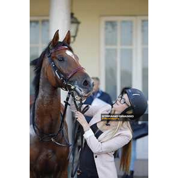 Christian Demuro on Samima wins the Premio Milano Jockey Club Stakes (PSA) trainer Karin Van den Bos Milano-San Siro racecourse,16/10/2016 ph.Stefano Grasso