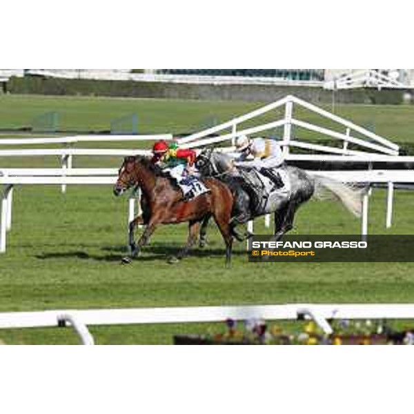 Christian Demuro on Samima wins the Premio Milano Jockey Club Stakes (PSA) trainer Karin Van den Bos Milano-San Siro racecourse,16/10/2016 ph.Stefano Grasso