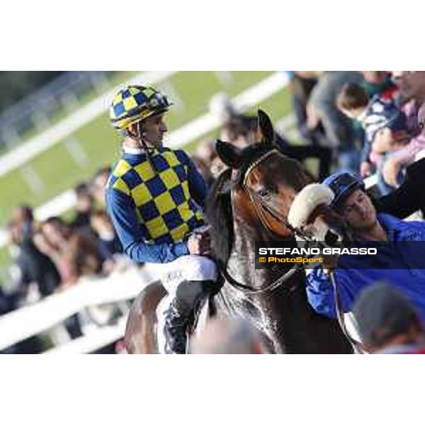 Fabio Branca on Reset in Blue wins the Premio Madonnina Milano - San Siro racecourse,16/10/2016 ph.Stefano Grasso