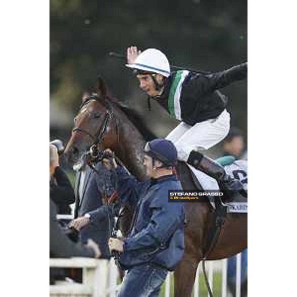 Miky Cadeddu on Skarino Gold wins the Gran Criterium Milano - San Siro racecourse,16/10/2016 ph.Stefano Grasso