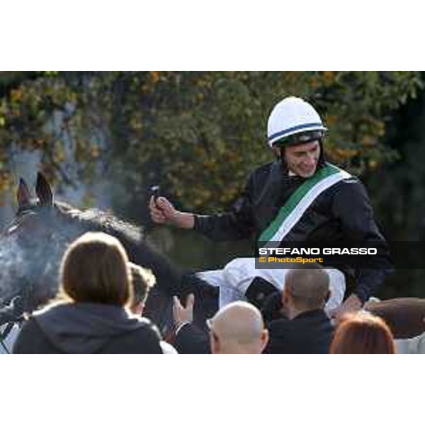 Miky Cadeddu on Skarino Gold wins the Gran Criterium Milano - San Siro racecourse,16/10/2016 ph.Stefano Grasso