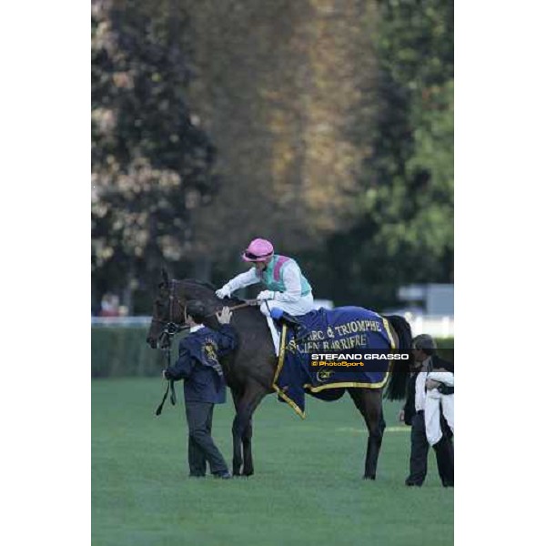 Stephane Pasquier on Rail Link winner of 85¡ Prix Arc de Triomphe Lucien Barriere Paris Longchamp, 1st october 2006 ph. Stefano Grasso