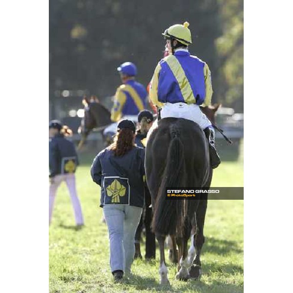 Josef Bartos on Decent Fellow seems to look the line before the start in the 116¡ Velka pardubicka Ceske Pojistovny Pardubice, 8th october 2006 ph. Stefano Grasso