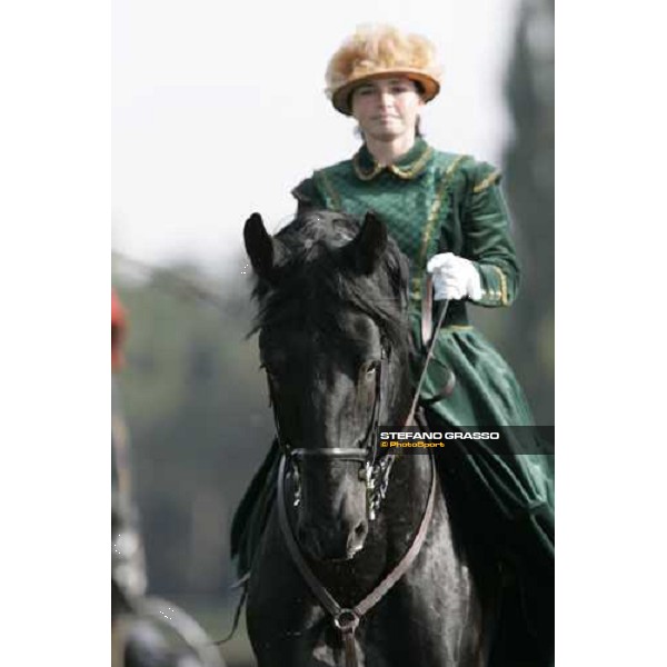 parading of Kladruber horses at the racecourse of Pardubice for the 116¡ Velka Pardubicka PArdubice, 8th october 2006 ph. Stefano Grasso