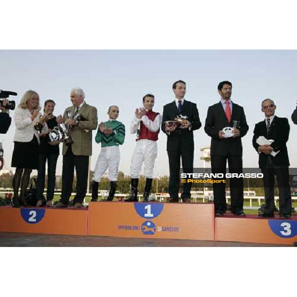 the podium of Gran Premio del Jockey Club Milan San Siro 15th october 2006 ph. Stefano Grasso
