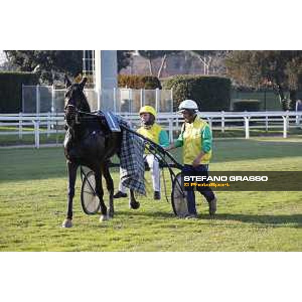 Enrico Bellei with Vivid Wise AS wins the Gran Premio Allevatori Rome,Capannelle racecourse 26th dec.2016 ph.Stefano Grasso