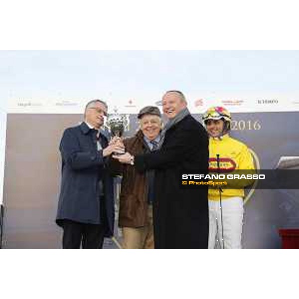 Alessandro Gocciadoro with Trendy Ok wins the Galà Internazionale del Trotto Rome,Capannelle racecourse 26th dec.2016 ph.Stefano Grasso