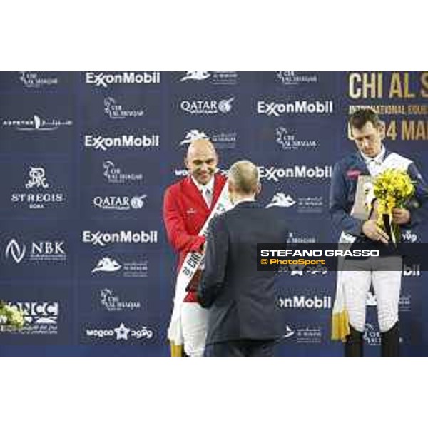 Prize giving ceremony - Omer Karaevli, Scott Brash and Exxon Mobil Qatar CEO Alistair Routledge Competition S12 - CSI5* Shaqab, 4th march 2017 ph.Stefano Grasso/Al Shaqab