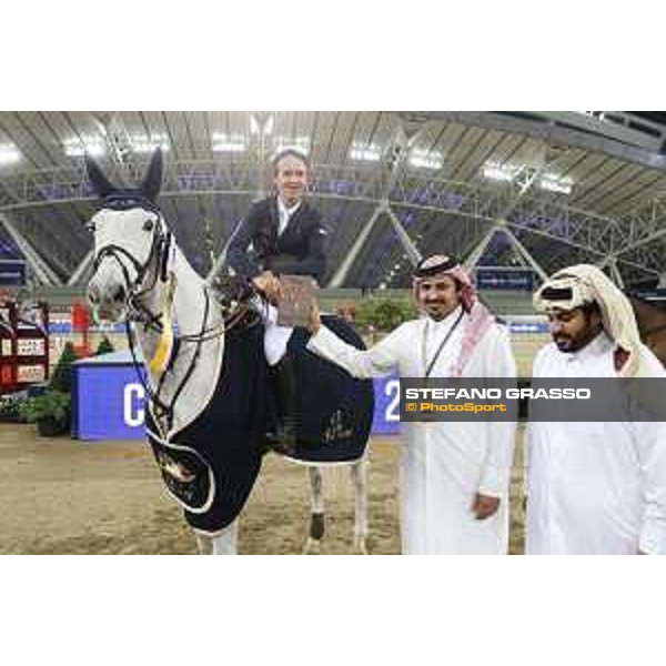 CHI of Al Shaqab - Class S04 CSI5* - Bertram Allen on Molly Malone V during prize giving ceremony Doha, Al Shaqab - 02th March 2017 ph.Mario Grassia/Al Shaqab