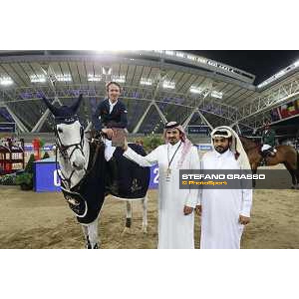 CHI of Al Shaqab - Class S04 CSI5* - Bertram Allen on Molly Malone V during prize giving ceremony Doha, Al Shaqab - 02th March 2017 ph.Mario Grassia/Al Shaqab