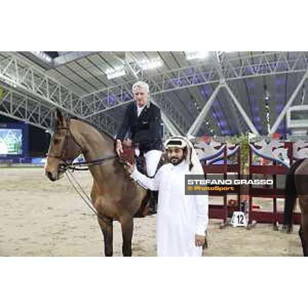 CHI of Al Shaqab - Class S04 CSI5* - Roger Yves Bost on Qoud’Coeur de la Loge during prize giving ceremony Doha, Al Shaqab - 02th March 2017 ph.Mario Grassia/Al Shaqab
