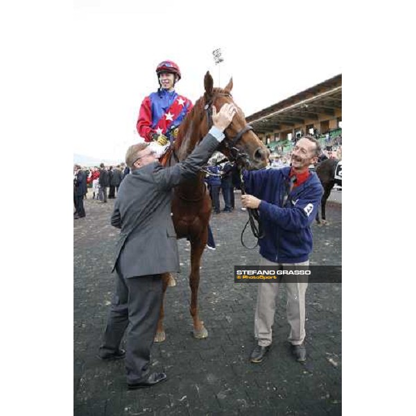 Karoly Kerekes jockey of FLoriot winner of Premio Lydia Tesio and trainer Wewrner Glanz Rome Capannelle, 22nd october 2006 ph. Stefano Grasso