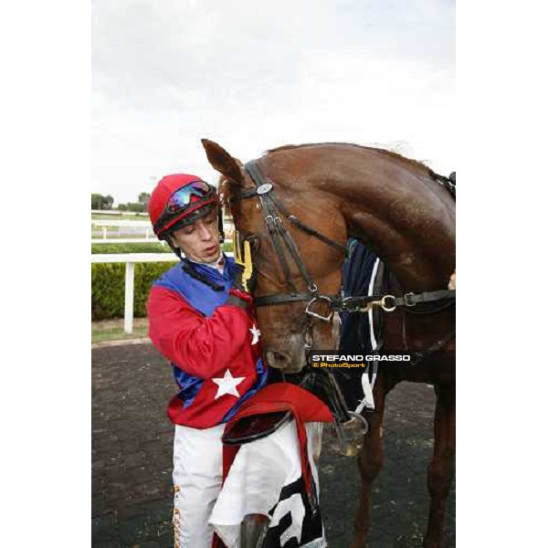 close up for Karoly Kerekes and FLoriot winners of Premio Lydia Tesio Rome Capannelle, 22nd october 2006 ph. Stefano Grasso