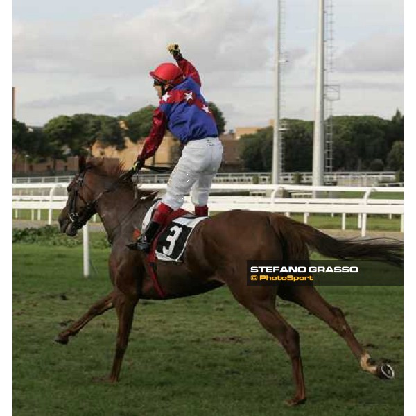 Karoly Kerekes jockey of FLoriot winner of Premio Lydia Tesio Rome Capannelle, 22nd october 2006 ph. Stefano Grasso