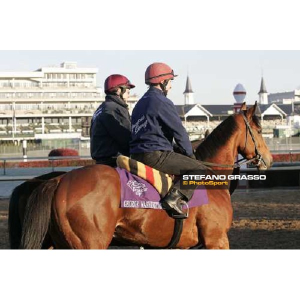 George Washington and Aidan P. O\'Brien enter the track for morning works Louisville Churchills Down racetrack, 3rd nov. 2006 ph. Stefano Grasso