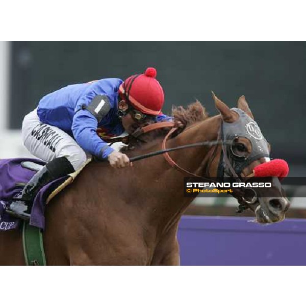 close up for Corey Nakatani on Thor\'s Echo winners of TVG Breeders\' Cup Sprint Louisville Churchill Downs, 4th nov. 2006 ph. Stefano Grasso