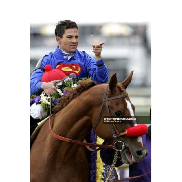 close up for Corey Nakatani on Thor\'s Echo winners of TVG Breeders\' Cup Sprint Louisville Churchill Downs, 4th nov. 2006 ph. Stefano Grasso
