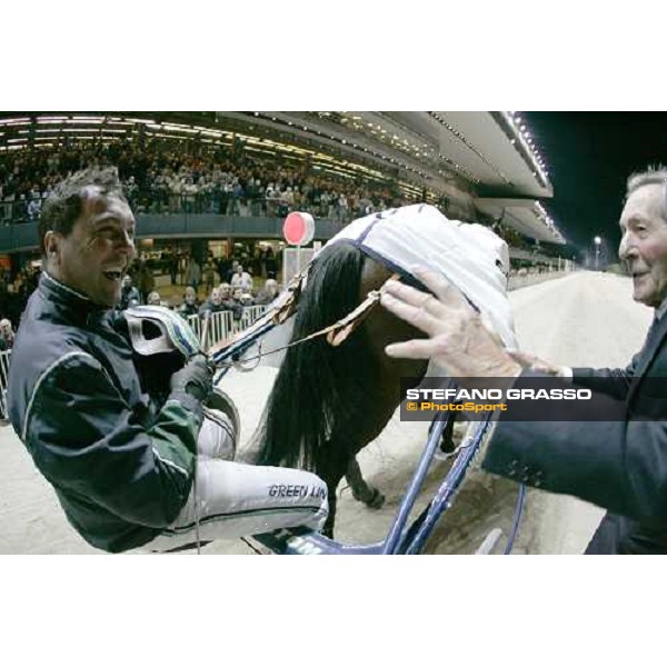 William Casoli congratulates with Marco Smorgon and Giulia Grif after winning the Gran Premio Orsi Mangelli beating Andrea Guzzinati with Ganimed Milan San Siro, 1st nov. 2006 ph. Stefano Grasso