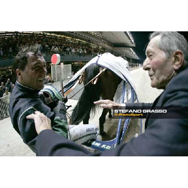 William Casoli congratulates with Marco Smorgon and Giulia Grif winners of Gran Premio Orsi Mangelli Milan San Siro, 1st nov. 2006 ph. Stefano Grasso