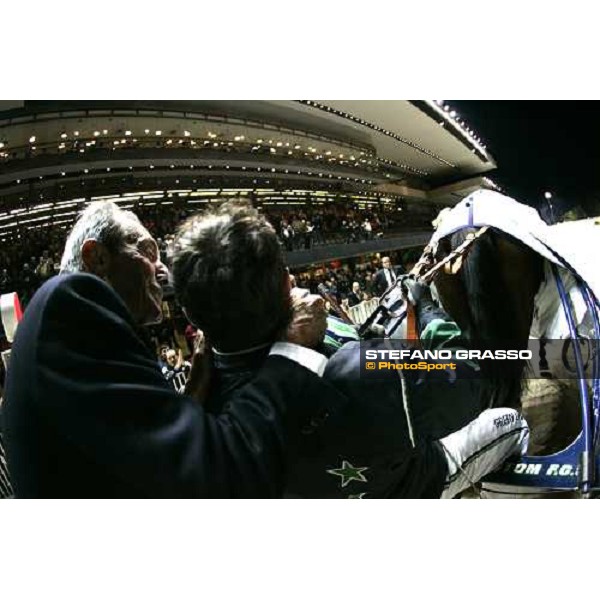 William Casoli congratulates with Marco Smorgon and Giulia Grif winners of Gran Premio Orsi Mangelli beating Andrea Guzzinati with Ganimed Milan San Siro, 1st nov. 2006 ph. Stefano Grasso