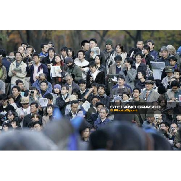 racegoers look the form of the horses in the paddock of the Japan Cup Dirt Tokyo, 25th nov. 2006 ph. Stefano Grasso