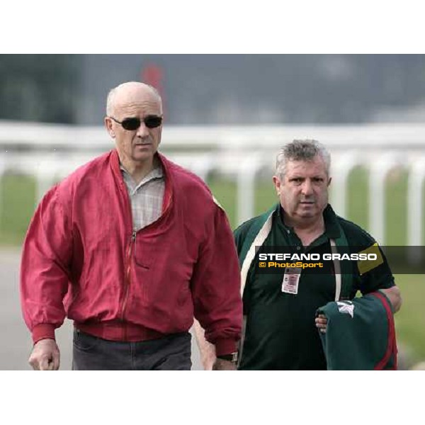 trainer Alain de Royer Dupr pictured at Sha Tin racetrack during morning track works with Shamdala\'s groom Jean Michel Roux Hong Kong, 6th dec. 2006 ph. Stefano Grasso