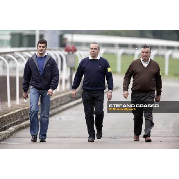 Stefano, Alduino and Giuseppe Botti during morning works at Sha Tin racecourse Hong Kong, 7th dec. 2006 ph. Stefano Grasso