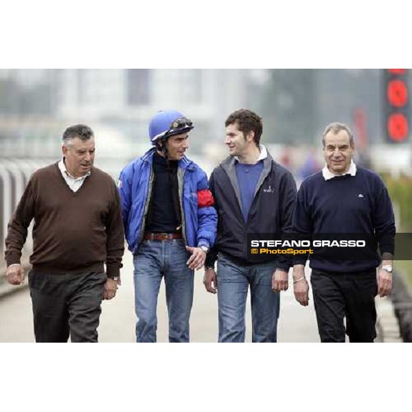 Giuseppe, Endo, Stefano and Alduino Botti after morning works at Sha Tin racecourse Hong Kong, 7th dec. 2006 ph. Stefano Grasso