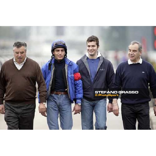 Giuseppe, Endo, Stefano and Alduino Botti after morning works at Sha Tin racecourse Hong Kong, 7th dec. 2006 ph. Stefano Grasso