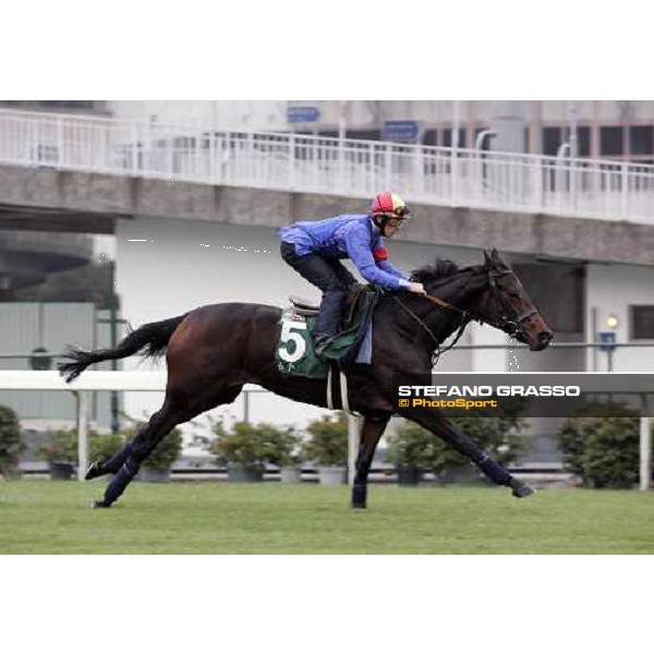 Frankie Dettori on Ouija Board during morning track works at Sha Tin racecourse Hong Kong, 7th dec. 2006 ph. Stefano Grasso