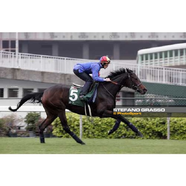 Frankie Dettori on Ouija Board during morning track works at Sha Tin racecourse Hong Kong, 7th dec. 2006 ph. Stefano Grasso