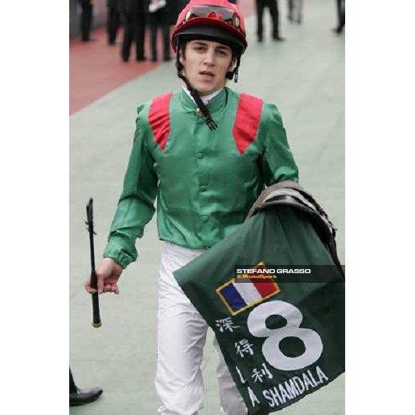 Christophe Soumillon comes back to the weighing room after run with Shamdala the Cathay Pacific Hong Kong Vase Hong Kong, 10th dec. 2006 ph. Stefano Grasso
