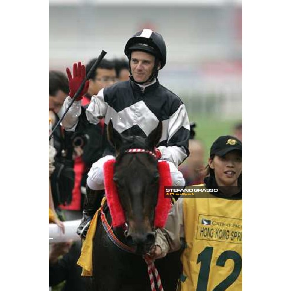 Brett Preddle on Absolute Champion comes back in the winner circle after winning the Cathay Pacific Hong Kong Sprint Hong Kong, 10th dec. 2006 ph. Stefano Grasso