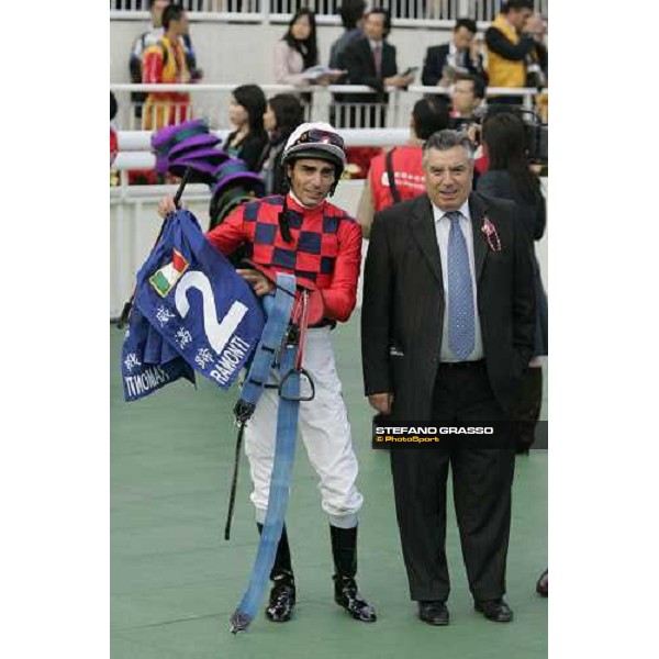 an happy Endo and Giuseppe Botti after the third placed in the Cathay Pacific Hong Kong Mile. Hong Kong, 10th dec. 2006 ph. Stefano Grasso