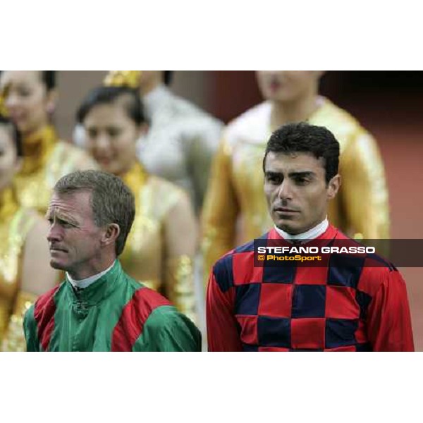 Endo Botti and Mick Kinane during the opening ceremony at Sha Tin racetrack Hong Kong, 10th dec. 2006 ph. Stefano Grasso