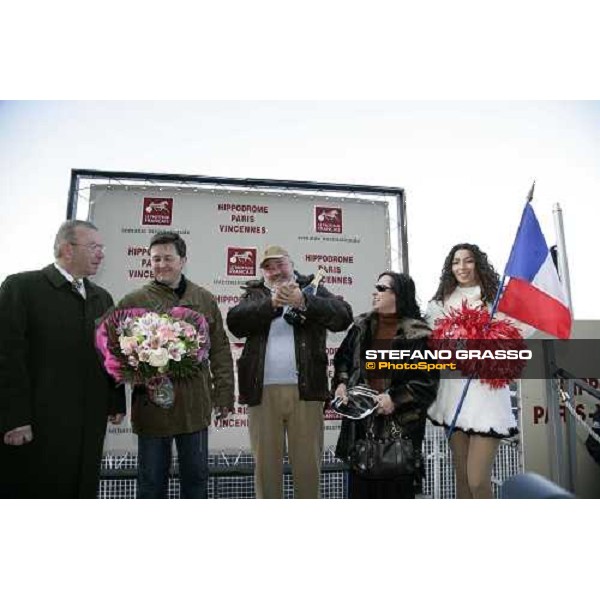 giving prize of Prix du Luxembourg won by Exploit Caf - the owners Mr. Lenzi Giuseppe and Mrs. Patrizia Angioletti Paris Vincennes, 27th january 2007 ph. Stefano Grasso