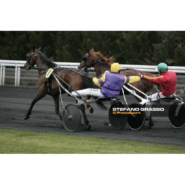 Pierre Vercruisse congratulates with Pierre Levesque with Offshore Dream after winning the Grand Prix d\'Amerique 2007 Paris Vincennes, 28th january 2007 ph. Stefano Grasso