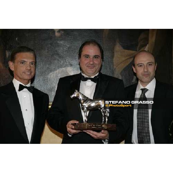 gala evening for the Oscar del Galoppo at Palazzo Taverna in Rome- Paolo Maria Zambelli, Paolo Bonaiuti and Stefano Giannotti onwers of Golden Titus Rome, 4th february 2007 ph. Stefano Grasso