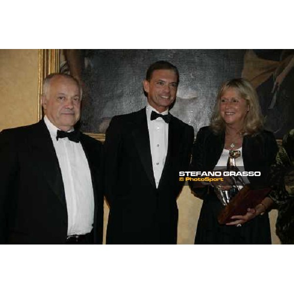 gala evening for the Oscar del Galoppo at Palazzo Taverna in Rome- Dr. Franco Panzironi, Paolo MAria Zambelli and Isabella Bezzera Rome, 4th february 2007 ph. Stefano Grasso