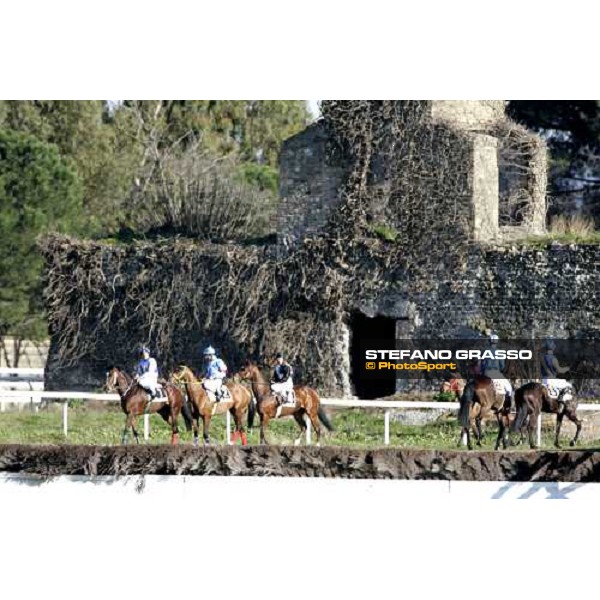 Dirk Fuhrmann on Blu Santillana (1st from left) prepares to the start of the Premio Giulio Giannelli Viscardi Rome, 4th february 2007 ph. Stefano Grasso