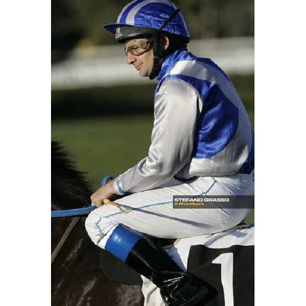 Dirck Fuhrmann on Amica goes to the start of the Premio XXIX Steeple Chase delle Capannelle Rome, 4th february 2007 ph. Stefano Grasso