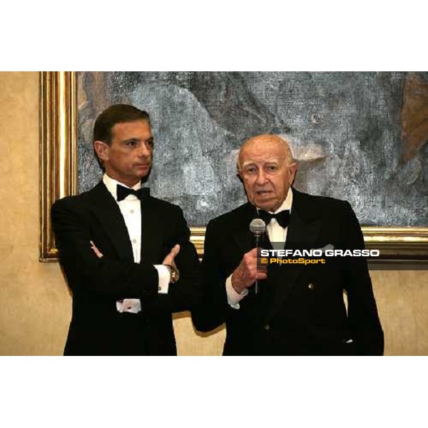 dott. Pio Bruno with his right avv. Paolo Maria Zambelli welcomes the guests during gala evening for the Oscar del Galoppo at Palazzo Taverna in Rome Rome, 4th february 2007 ph. Stefano Grasso
