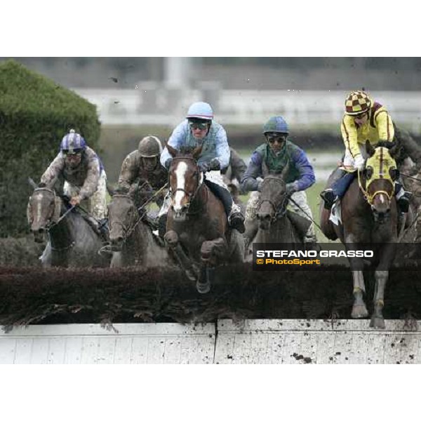 Jeremy Lobel on Or ou Argent at right jumps the fence followed by Y.Fertilet on Kheops Quercus and goes to win the LVII Gran Corsa Siepi di Roma Rome, 18th february 2007 ph. Stefano Grasso