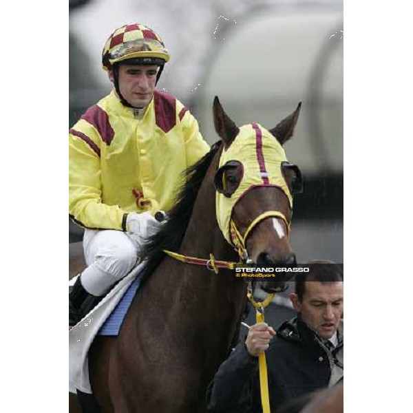 Jeremy Lobel on Or ou Argent and his trainer mr. Lefebre go to the start of the LVII Gran Corsa Siepi di Roma Rome, 18th february 2007 ph. Stefano Grasso